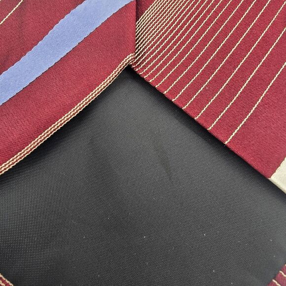 Necktie Mens Vintage Kenneth Cole 59 By 3 Inch Tie 100% Silk Burgundy Striped - Picture 6 of 7